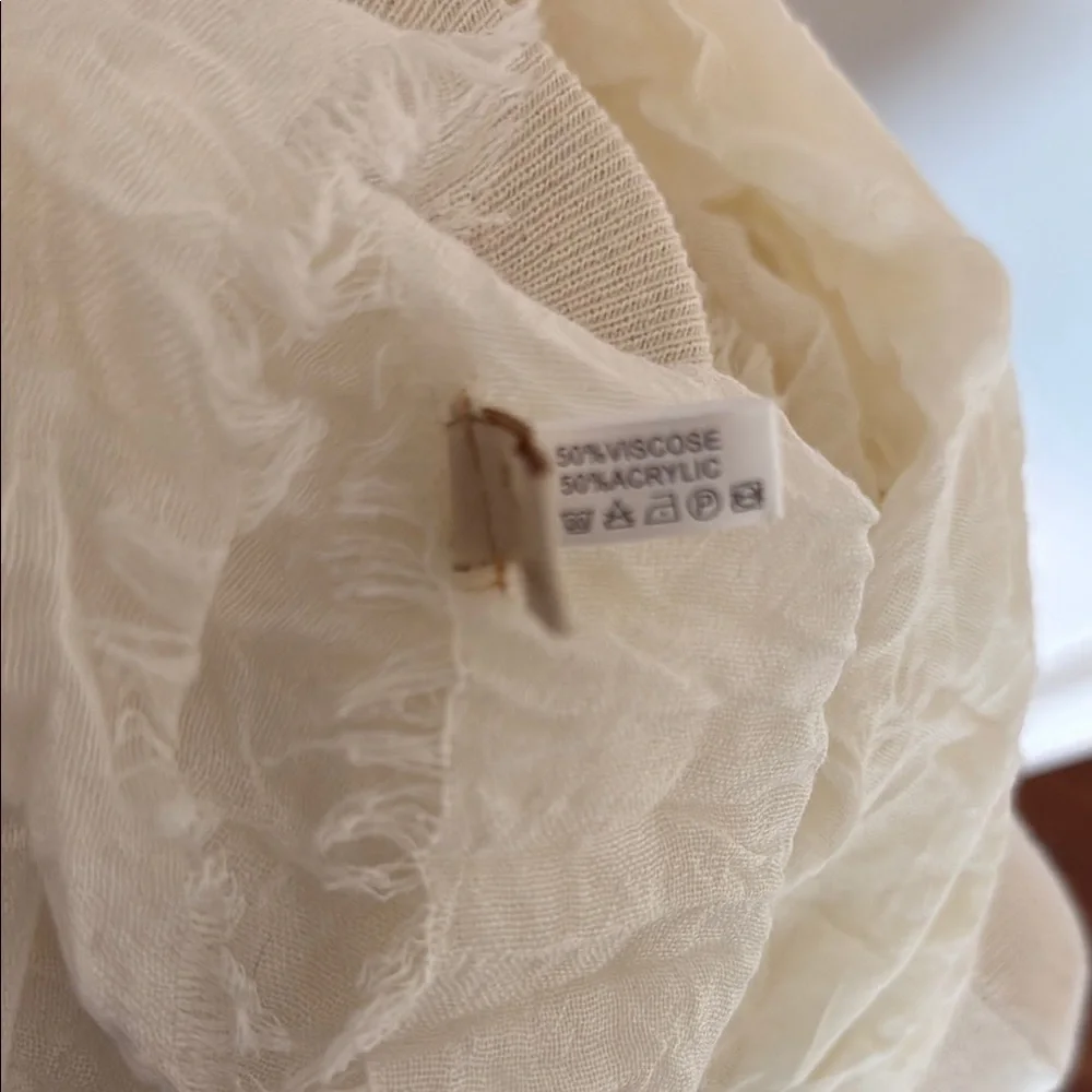 Pom Pom at Home Cream Scarf Lightweight Neutral Shawl Wrap
